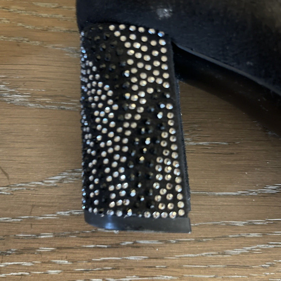 Impo Womens Booties Villa Size 8.5 Rhinestone Heel Fur Trim Memory Foam Side Zip - Picture 5 of 14